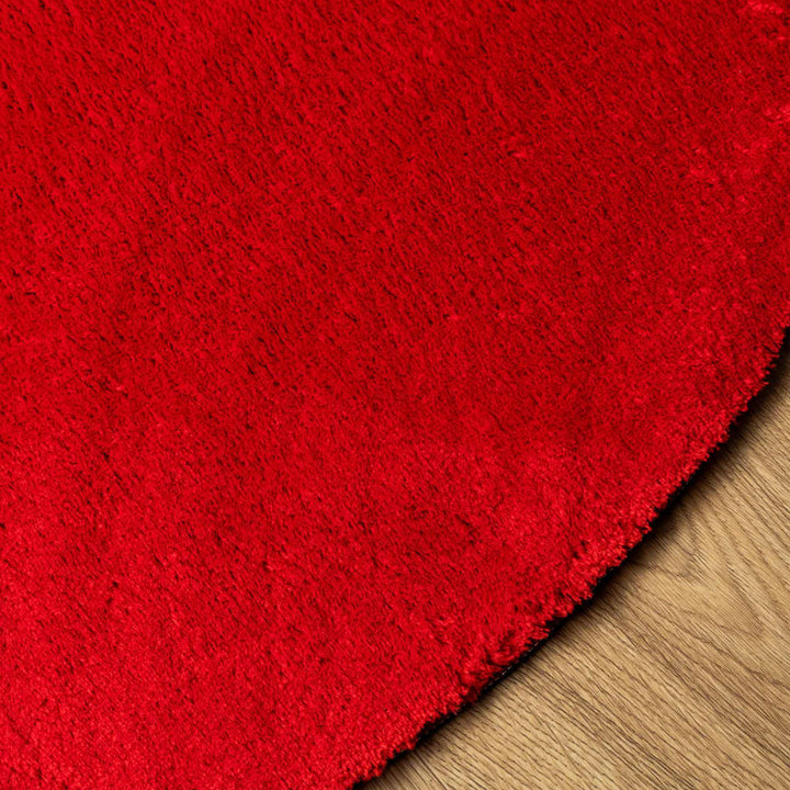 Vloerkleed HUARTE laagpolig zacht wasbaar ø 200 cm rood