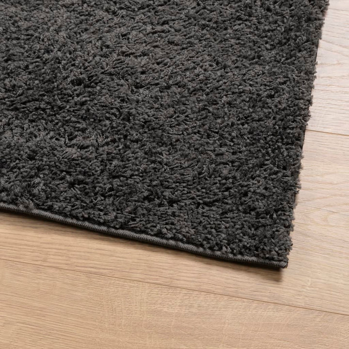 Vloerkleed PAMPLONA shaggy hoogpolig modern 80x150 cm antraciet