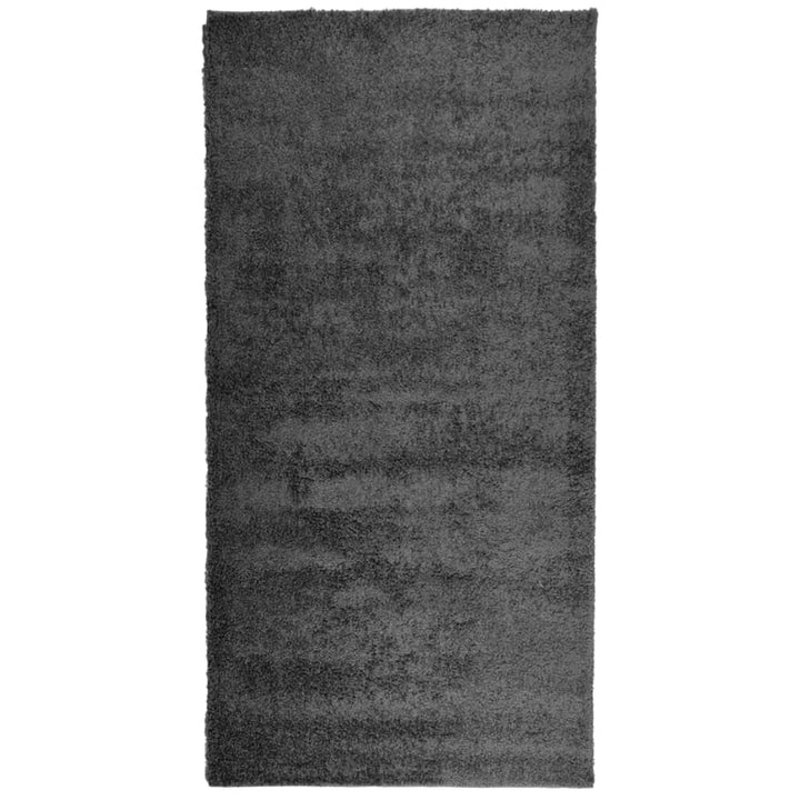 Vloerkleed PAMPLONA shaggy hoogpolig 100x200 cm antraciet