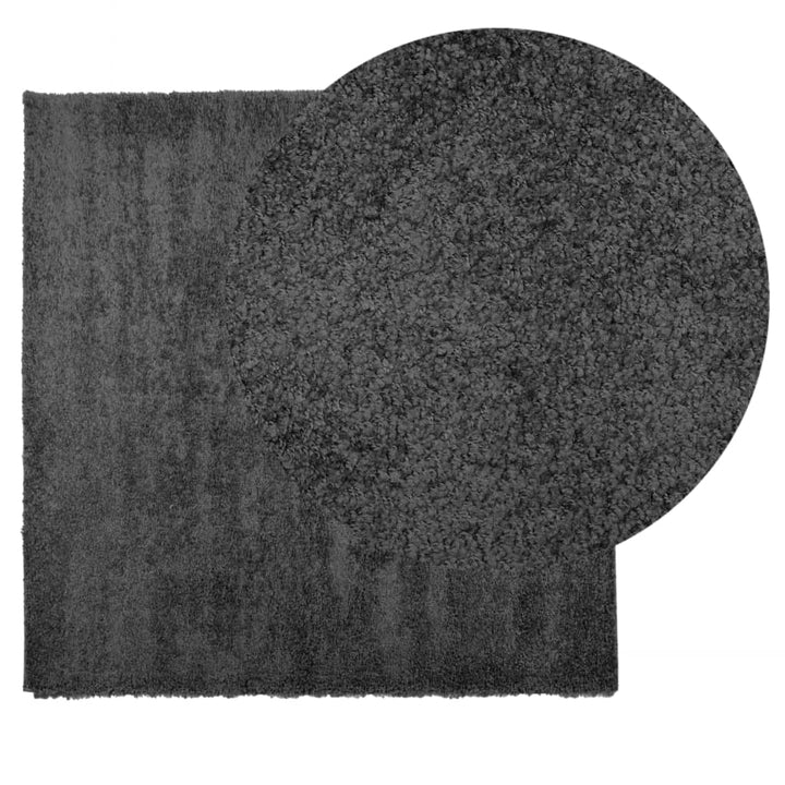 Vloerkleed PAMPLONA shaggy hoogpolig 120x120 cm antraciet
