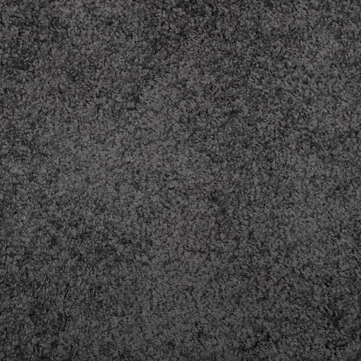 Vloerkleed PAMPLONA shaggy hoogpolig 120x120 cm antraciet