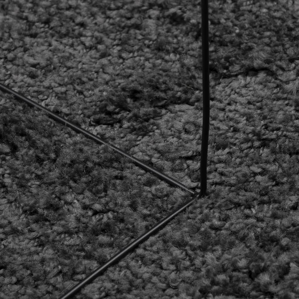 Vloerkleed PAMPLONA shaggy hoogpolig 120x170 cm antraciet