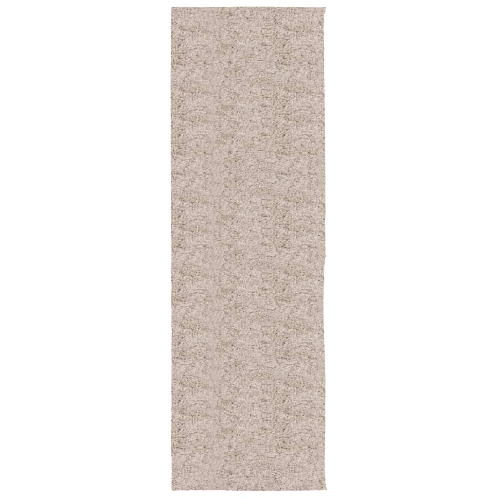 Vloerkleed PAMPLONA shaggy hoogpolig modern 80x250 cm beige