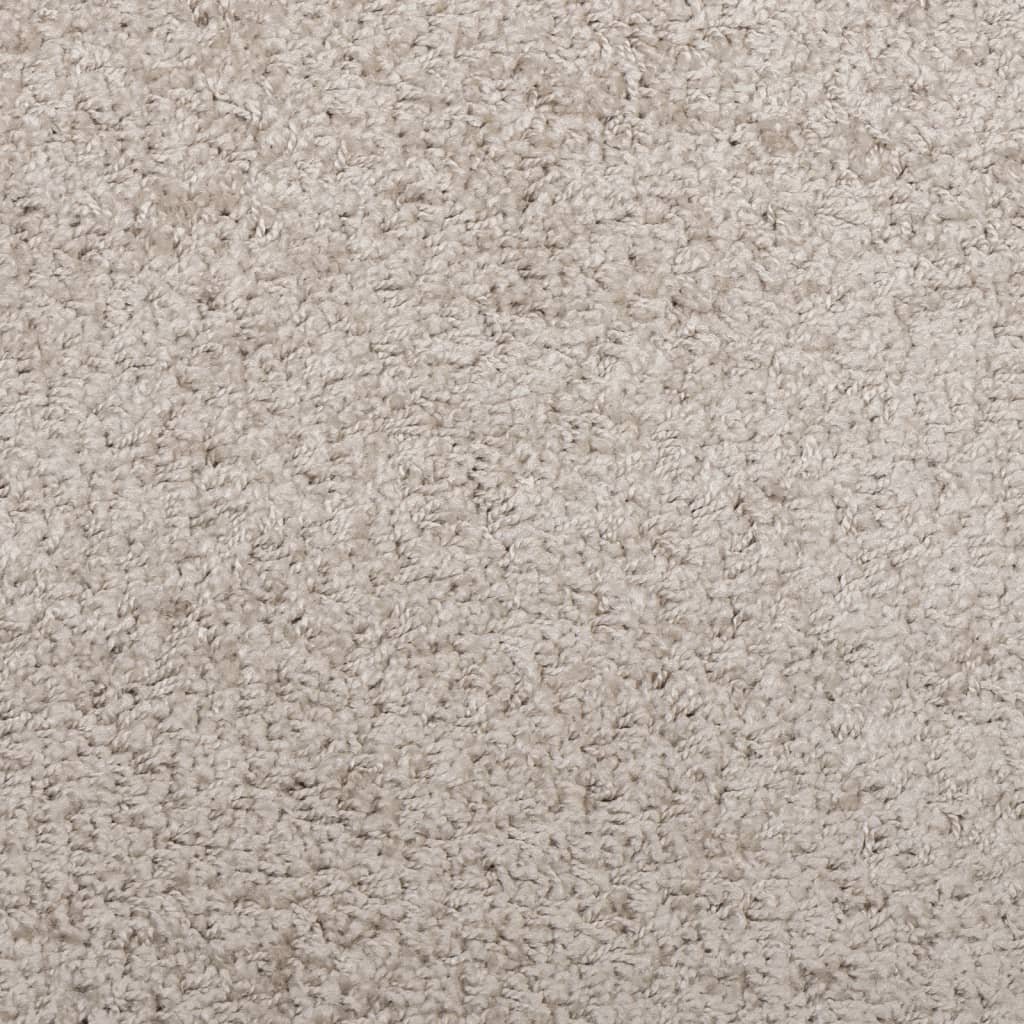 Vloerkleed PAMPLONA shaggy hoogpolig modern 120x120 cm beige