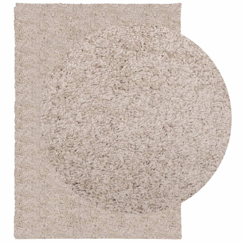 Vloerkleed PAMPLONA shaggy hoogpolig modern 120x170 cm beige