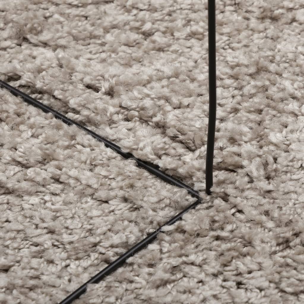 Vloerkleed PAMPLONA shaggy hoogpolig modern ø 100 cm beige