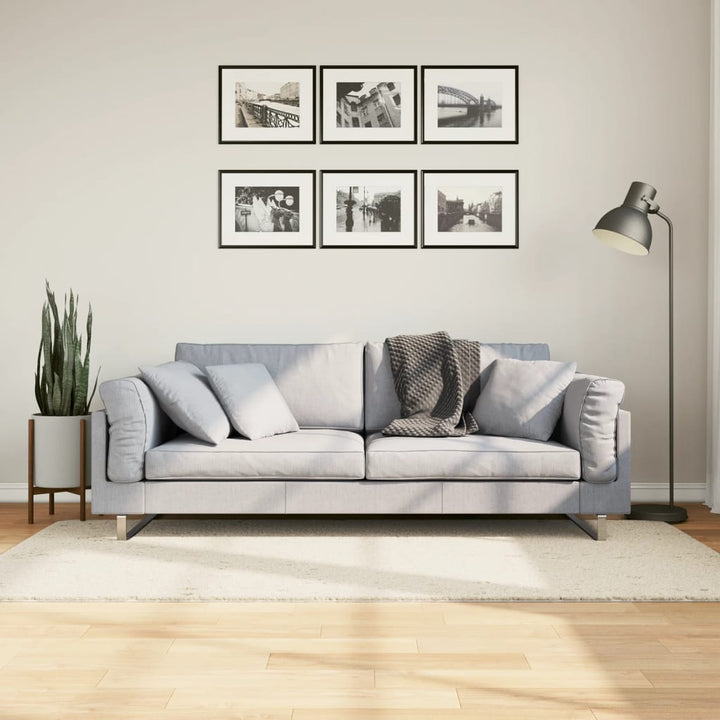 Vloerkleed PAMPLONA shaggy hoogpolig modern 100x200 cm crème