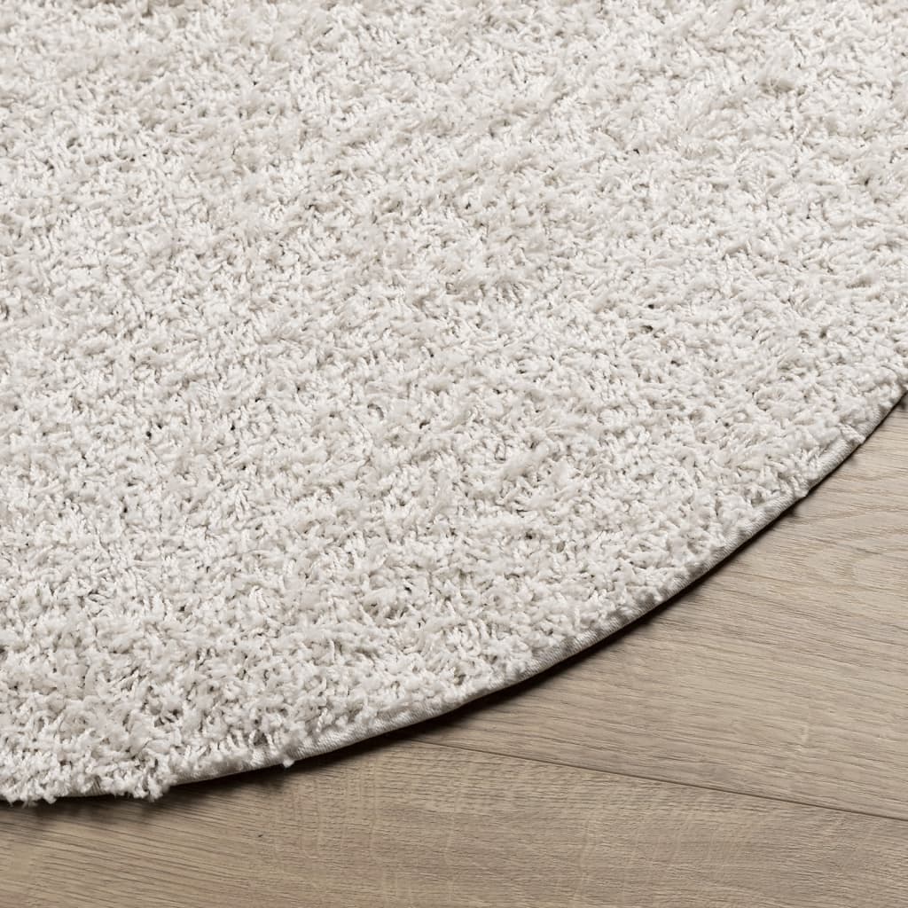 Vloerkleed PAMPLONA shaggy hoogpolig modern ø 160 cm crèmekleur