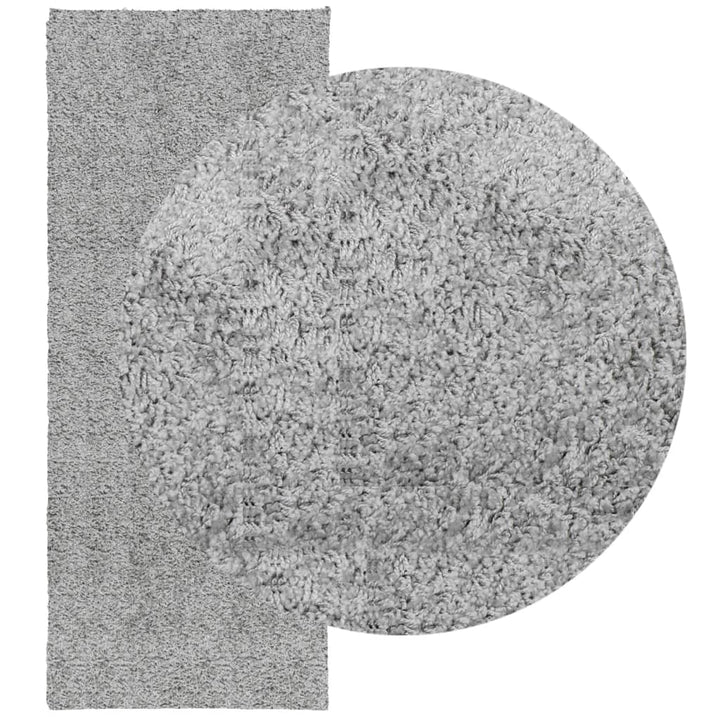 Vloerkleed PAMPLONA shaggy hoogpolig modern 80x200 cm grijs