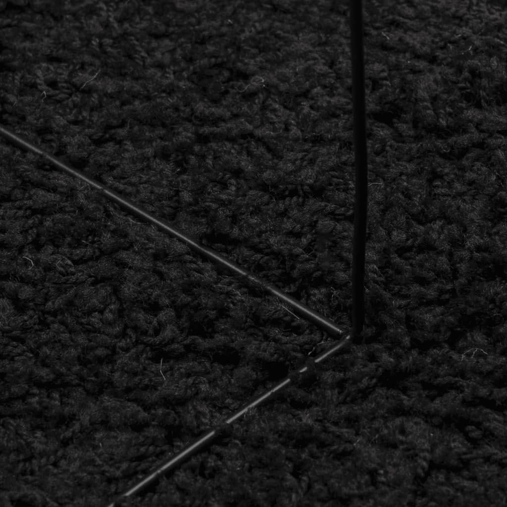 Vloerkleed PAMPLONA shaggy hoogpolig modern 80x150 cm zwart