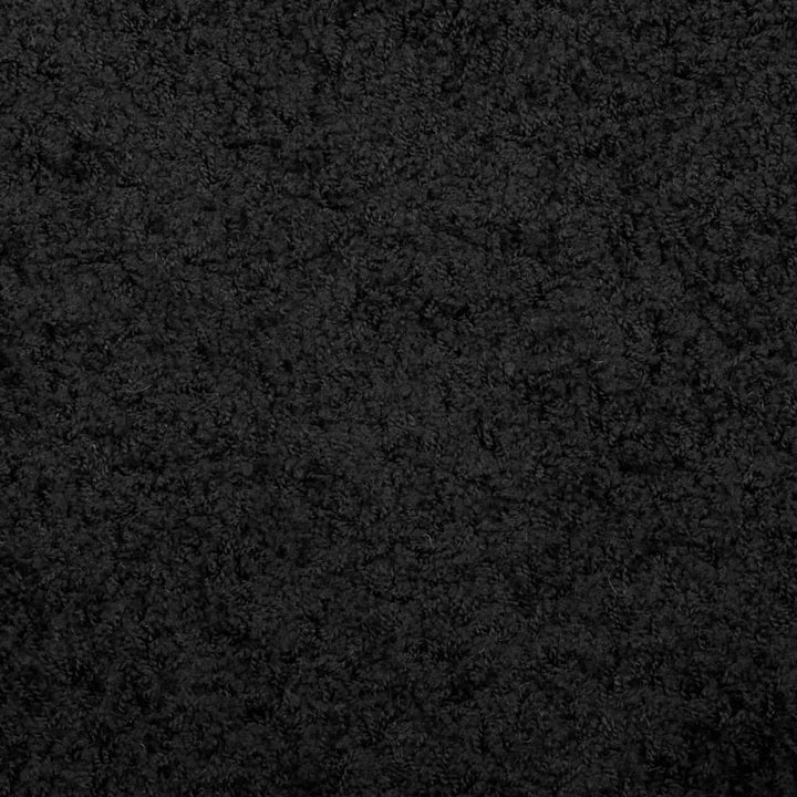 Vloerkleed PAMPLONA shaggy hoogpolig modern 80x250 cm zwart