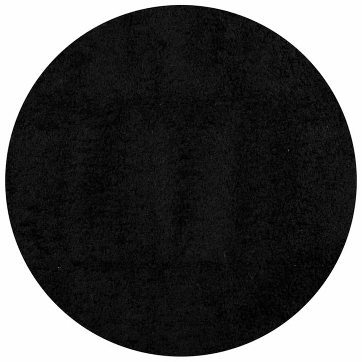 Vloerkleed PAMPLONA shaggy hoogpolig modern ø 100 cm zwart