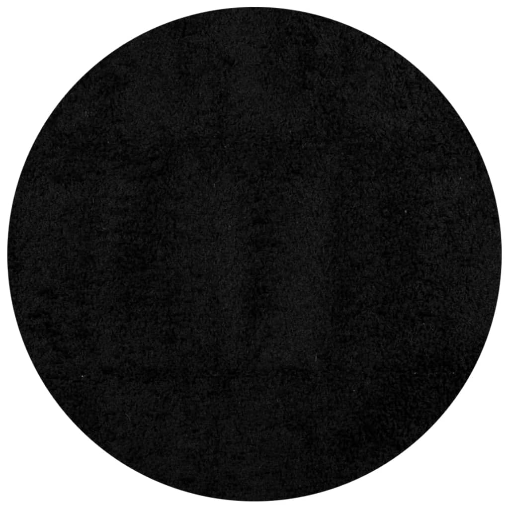 Vloerkleed PAMPLONA shaggy hoogpolig modern ø 120 cm zwart