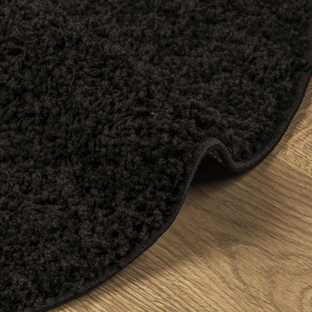 Vloerkleed PAMPLONA shaggy hoogpolig modern ø 120 cm zwart
