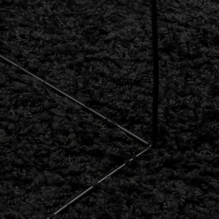 Vloerkleed PAMPLONA shaggy hoogpolig modern ø 160 cm zwart