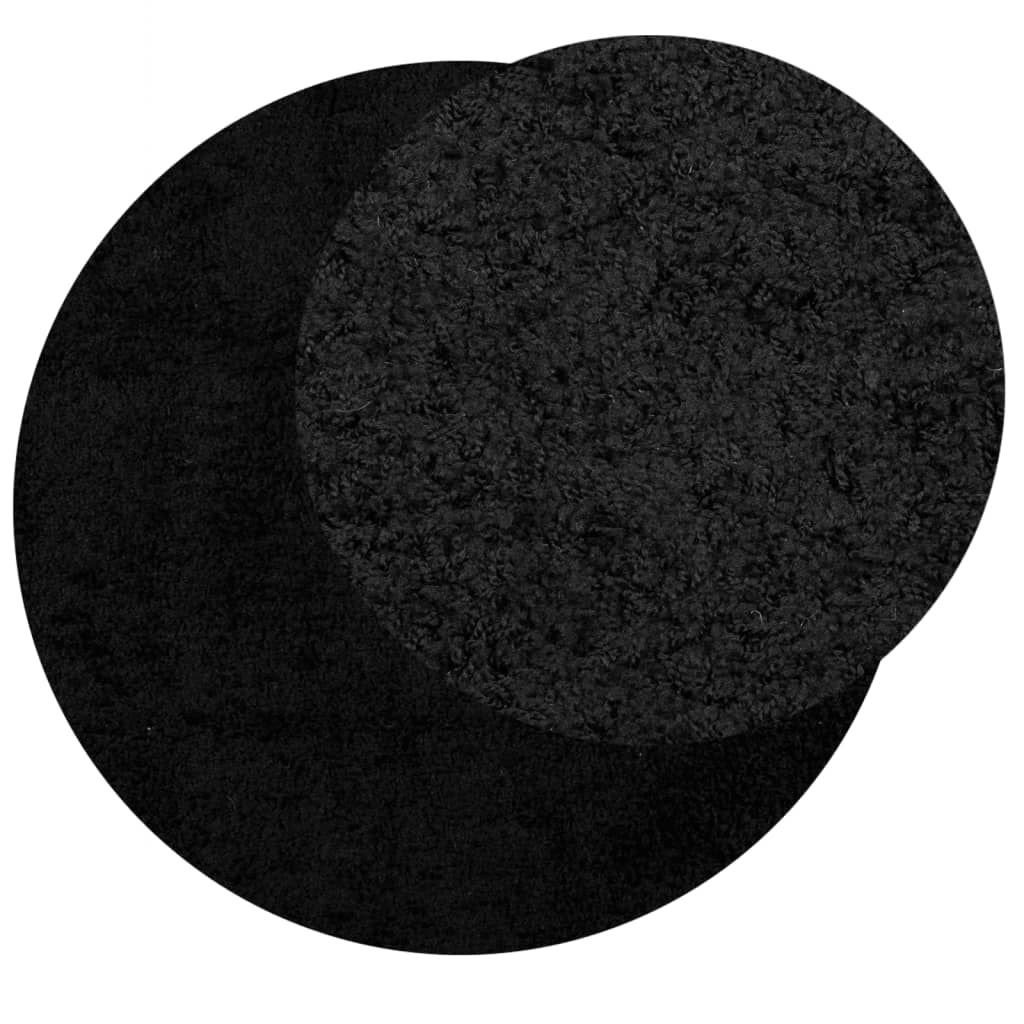 Vloerkleed PAMPLONA shaggy hoogpolig modern ø 200 cm zwart