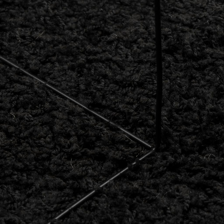 Vloerkleed PAMPLONA shaggy hoogpolig modern ø 240 cm zwart