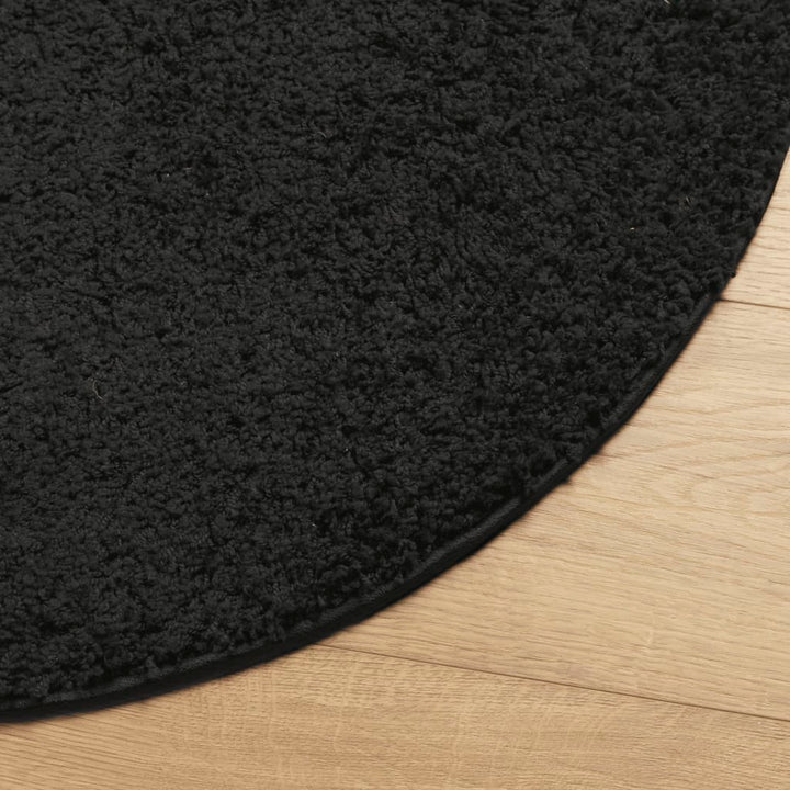 Vloerkleed PAMPLONA shaggy hoogpolig modern ø 280 cm zwart