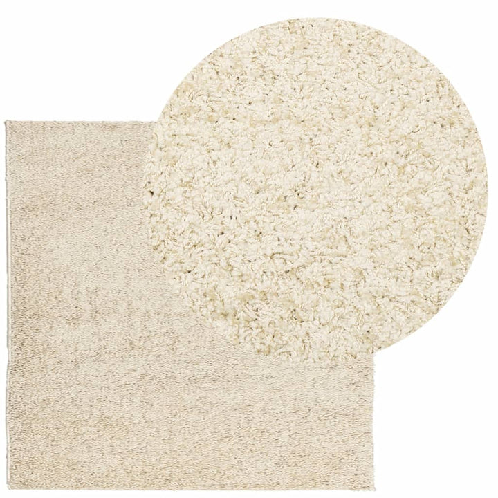 Vloerkleed PAMPLONA shaggy hoogpolig modern 120x120 cm goud