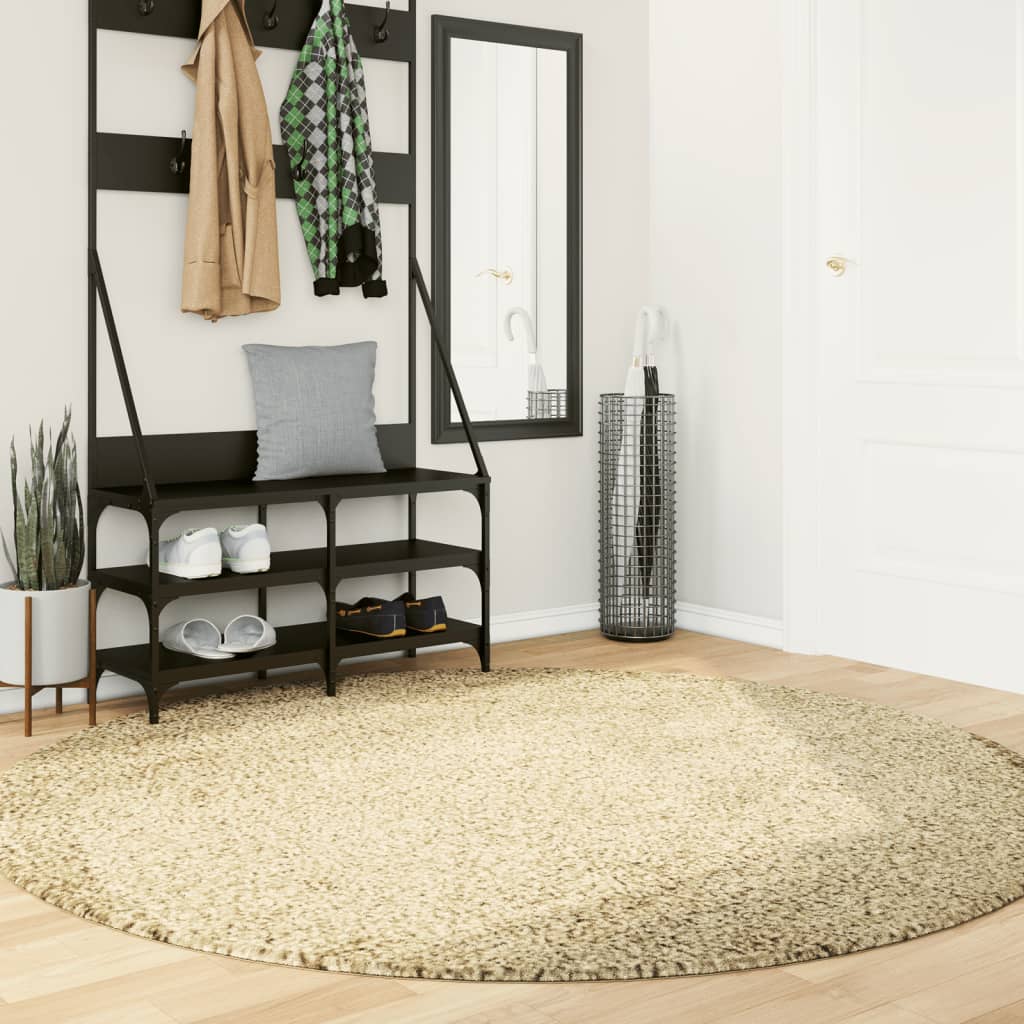 Vloerkleed PAMPLONA shaggy hoogpolig modern ø 200 cm goudkleur