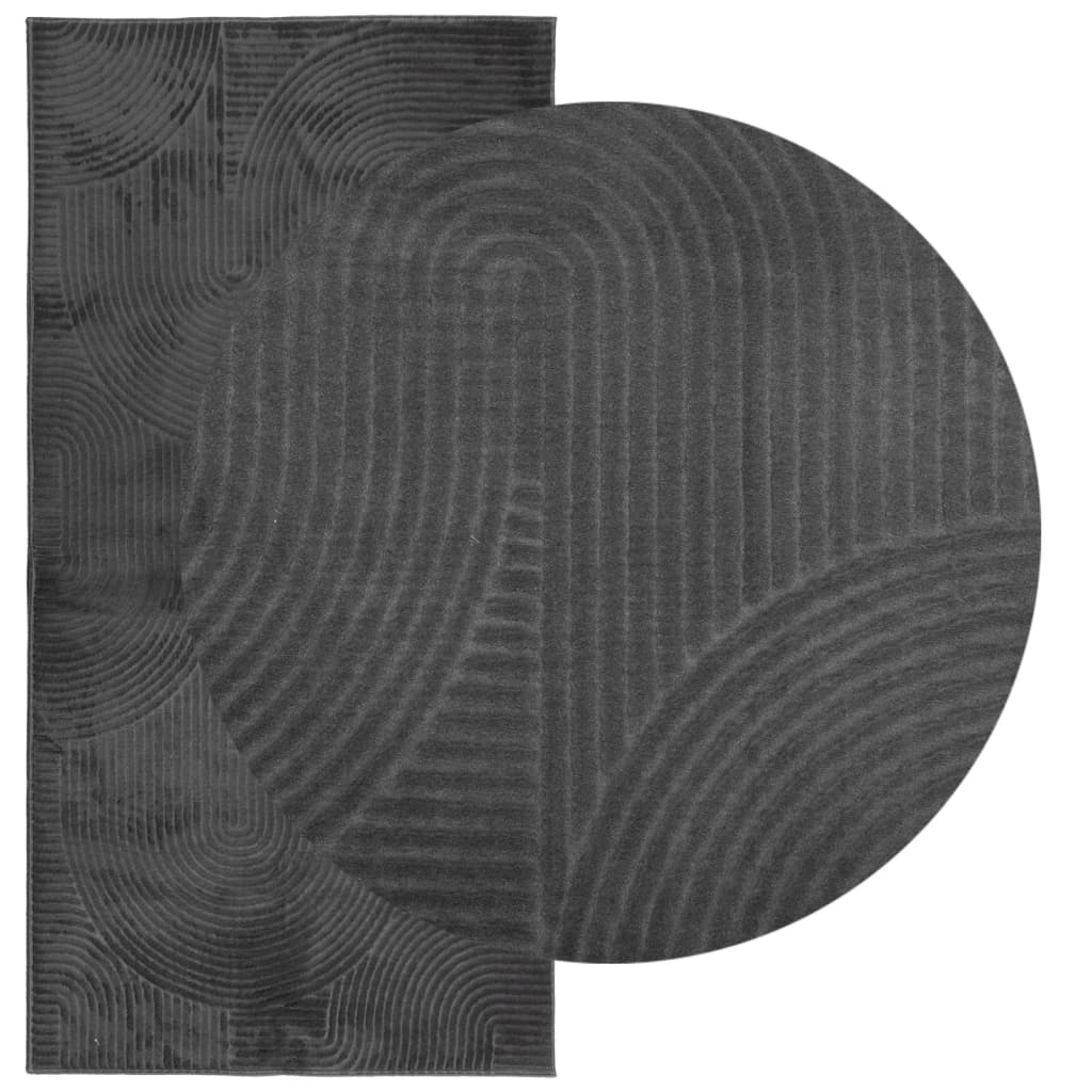 Vloerkleed IZA laagpolig Scandinavisch 100x200 cm antraciet