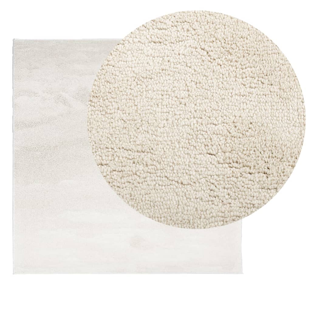 Vloerkleed OVIEDO laagpolig 120x120 cm beige