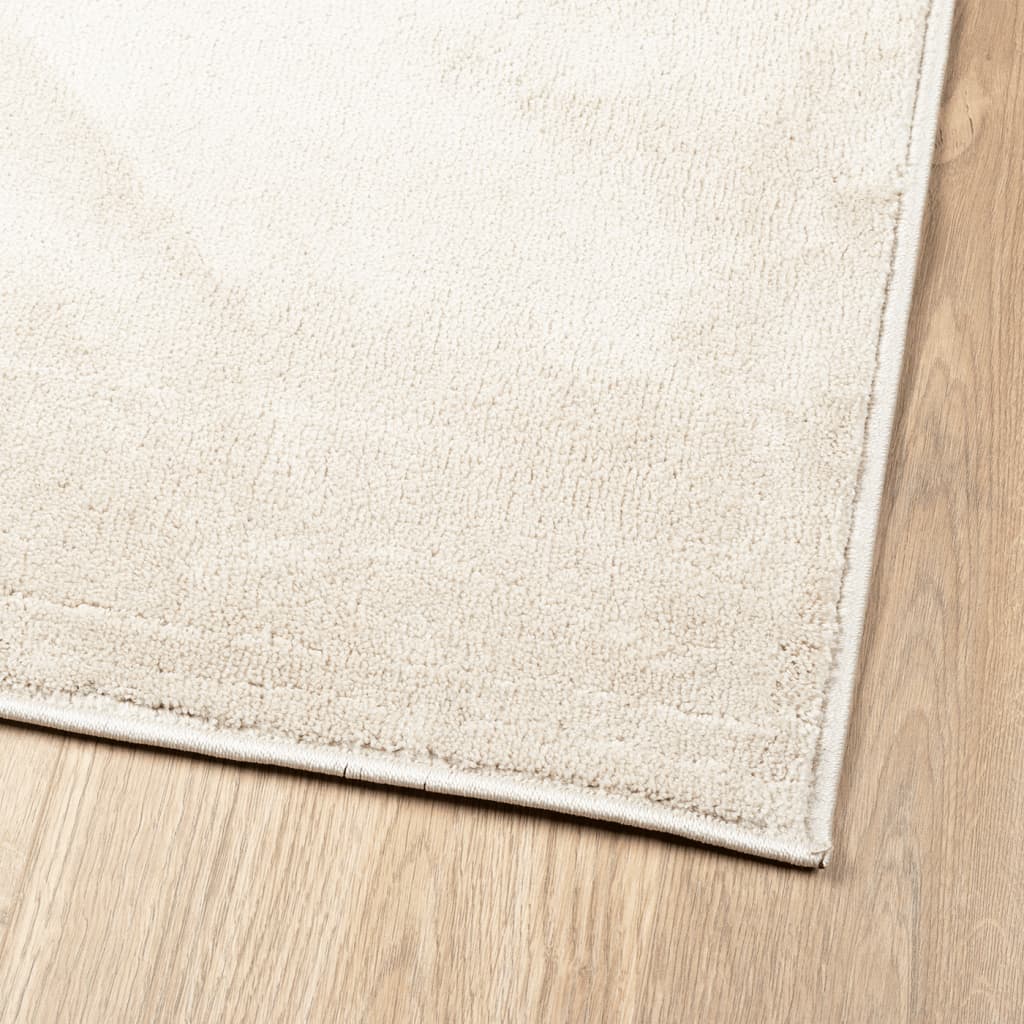 Vloerkleed OVIEDO laagpolig 120x120 cm beige