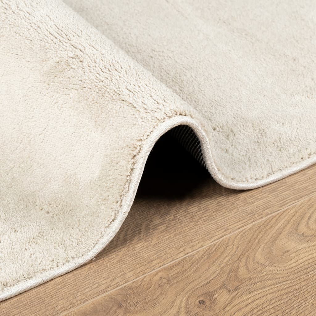 Vloerkleed OVIEDO laagpolig 120x120 cm beige