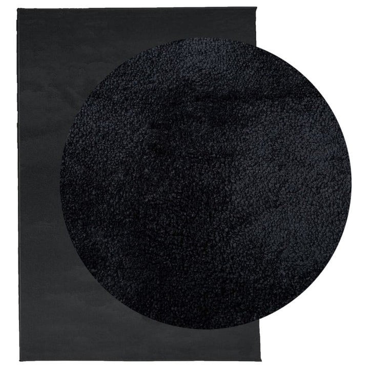 Vloerkleed OVIEDO laagpolig 140x200 cm zwart