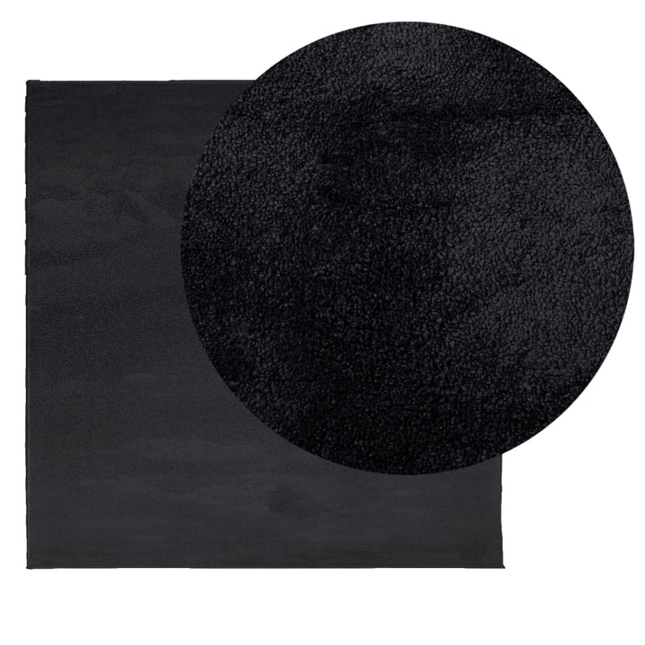 Vloerkleed OVIEDO laagpolig 160x160 cm zwart