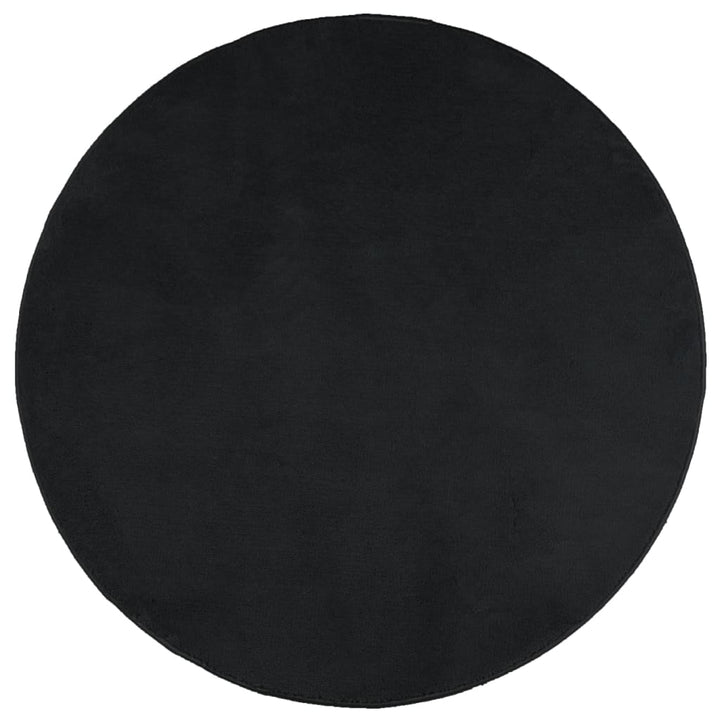 Vloerkleed OVIEDO laagpolig ø 80 cm zwart