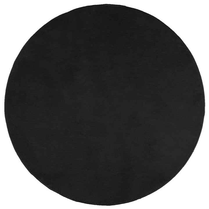 Vloerkleed OVIEDO laagpolig ø 100 cm zwart