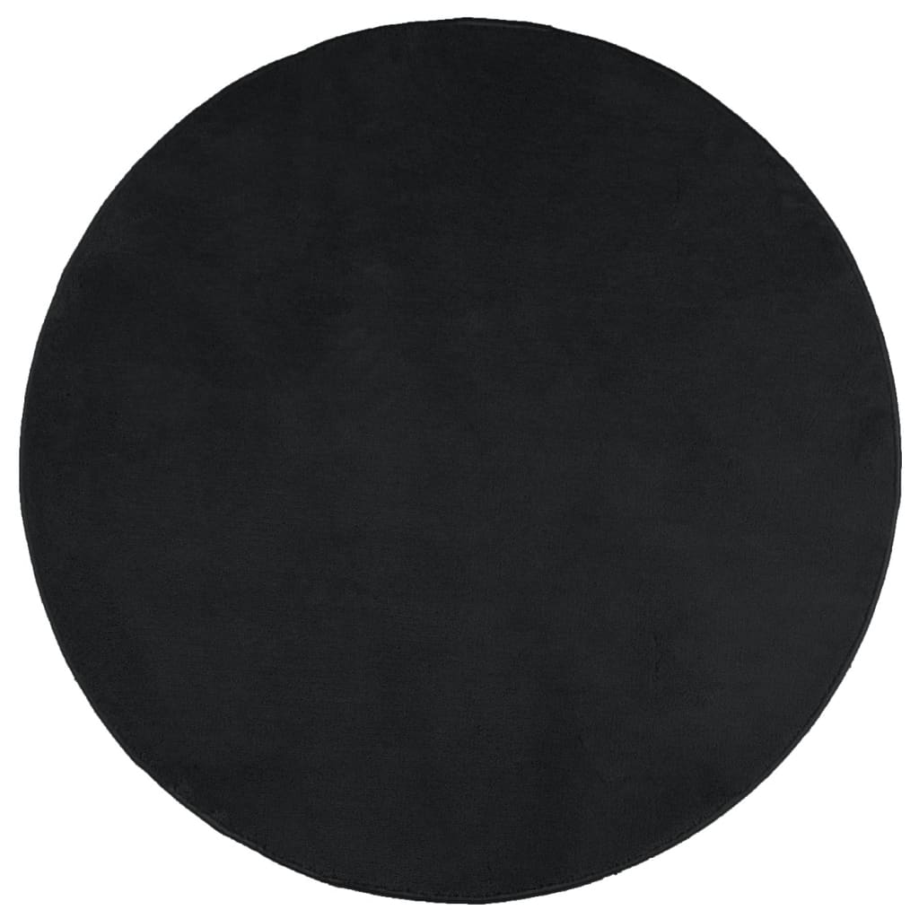 Vloerkleed OVIEDO laagpolig ø 200 cm zwart