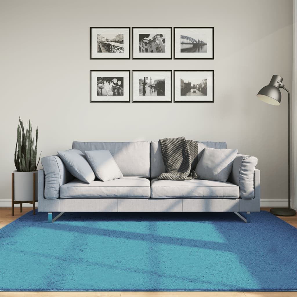 Vloerkleed OVIEDO laagpolig 200x200 cm turquoise