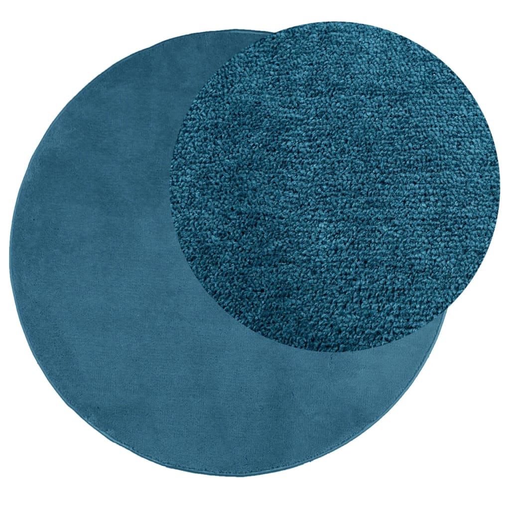 Vloerkleed OVIEDO laagpolig ø˜ 80 cm turquoise