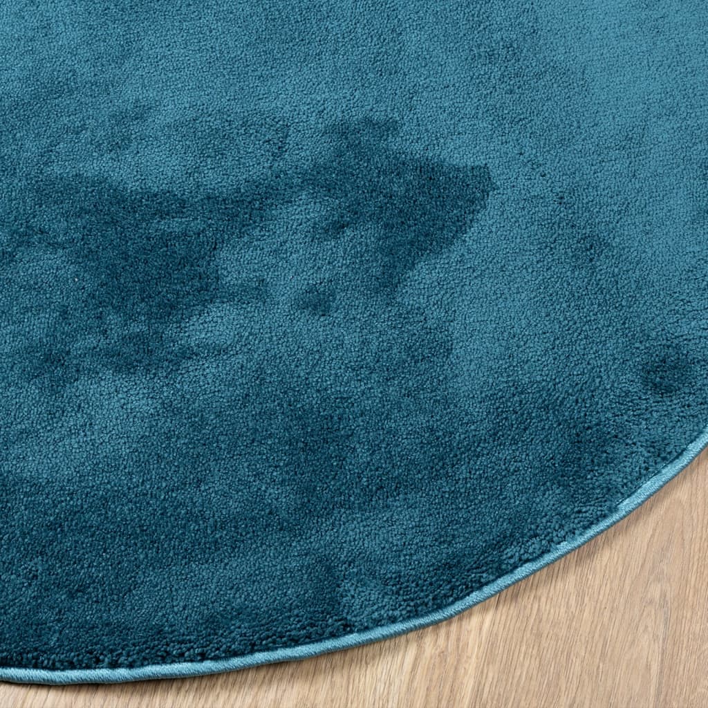 Vloerkleed OVIEDO laagpolig ø˜ 80 cm turquoise