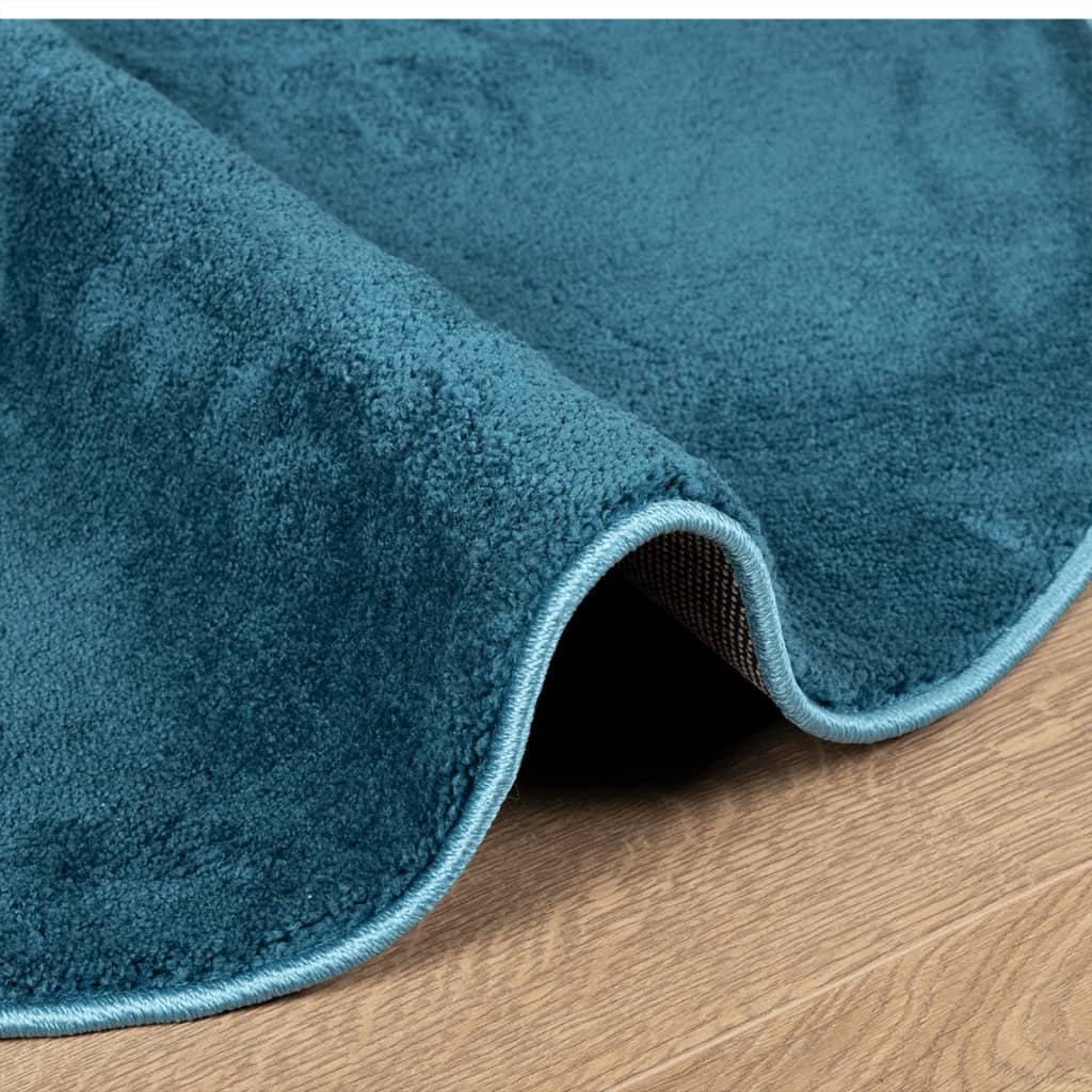 Vloerkleed OVIEDO laagpolig ø˜ 80 cm turquoise