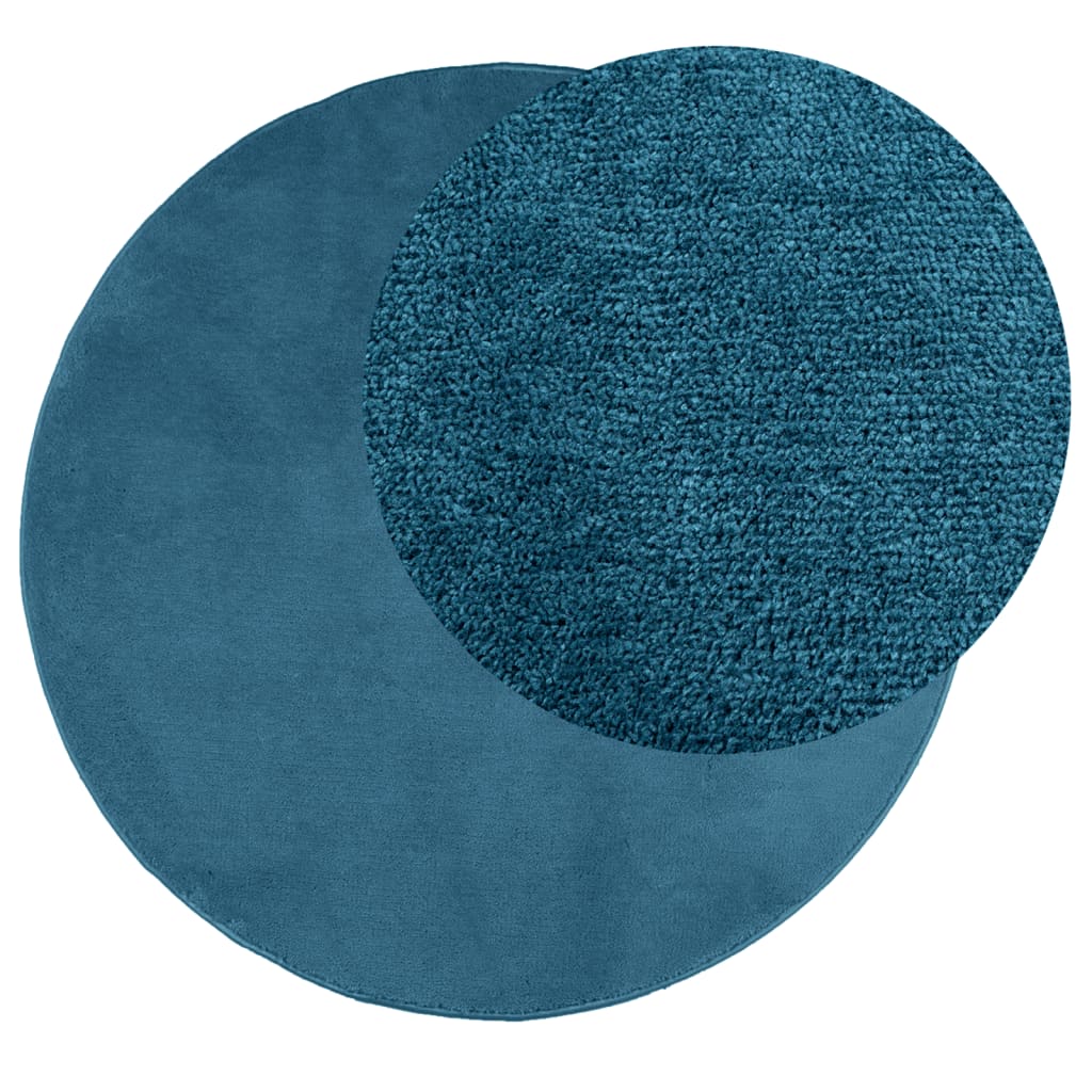 Vloerkleed OVIEDO laagpolig ø 160 cm turquoise