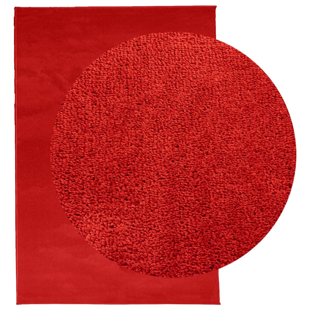 Vloerkleed OVIEDO laagpolig 140x200 cm rood
