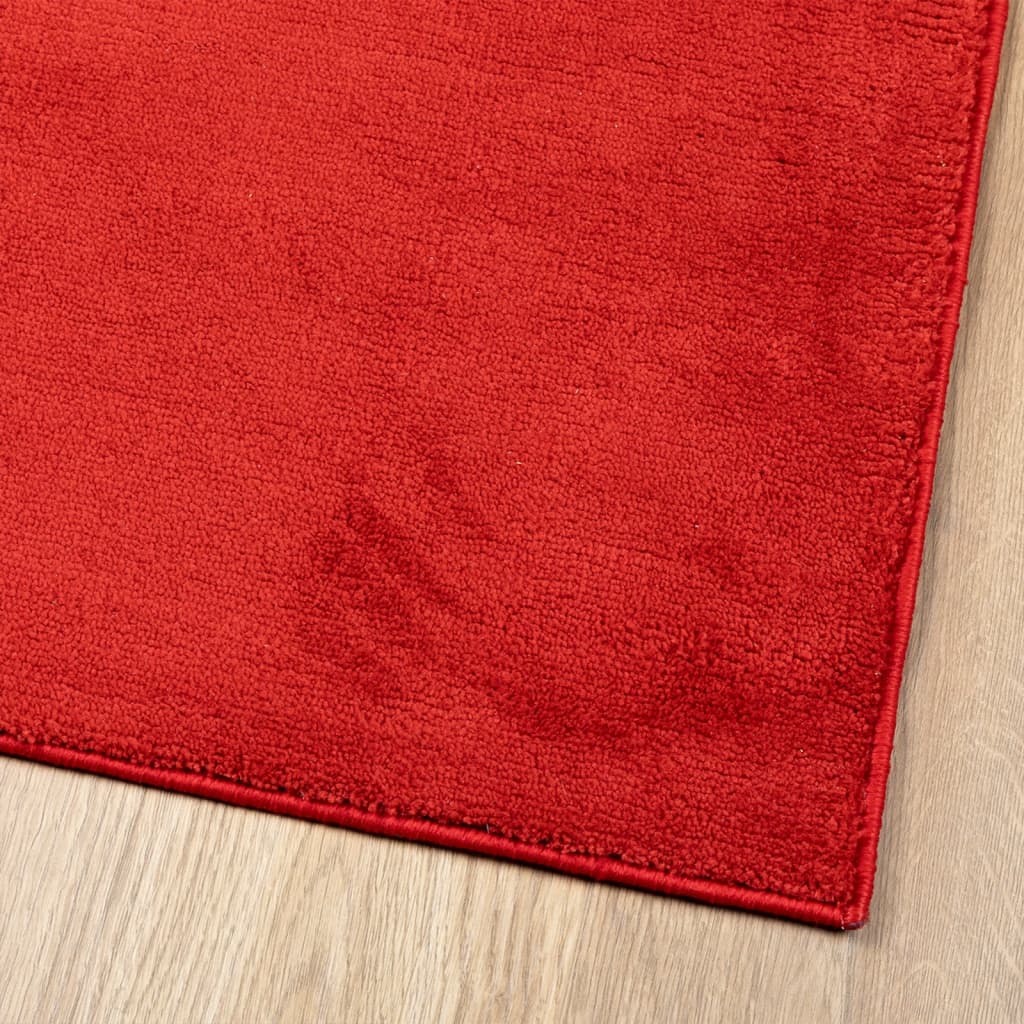 Vloerkleed OVIEDO laagpolig 160x160 cm rood