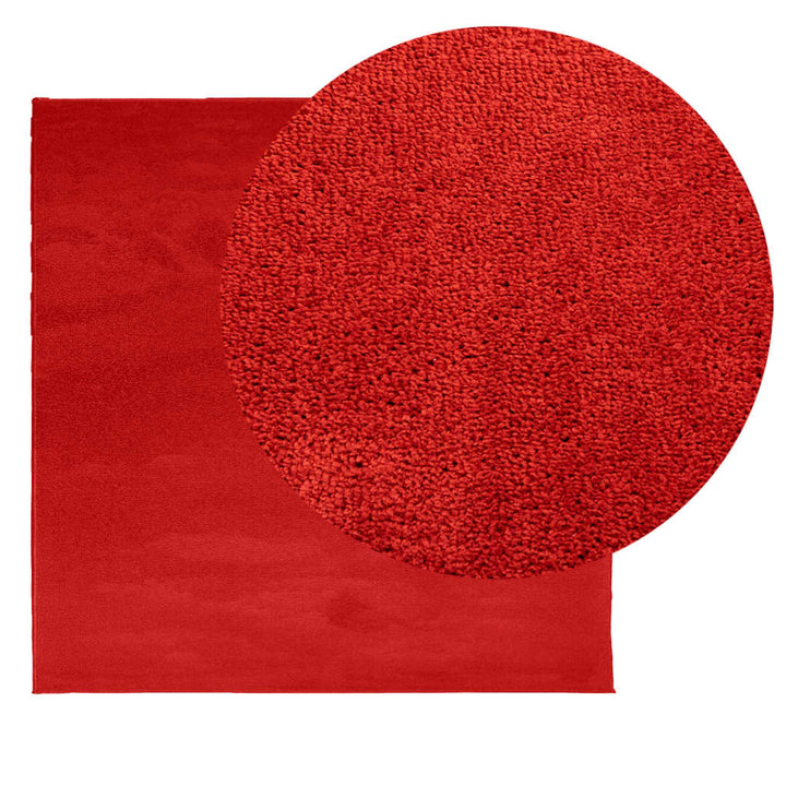 Vloerkleed OVIEDO laagpolig 240x240 cm rood