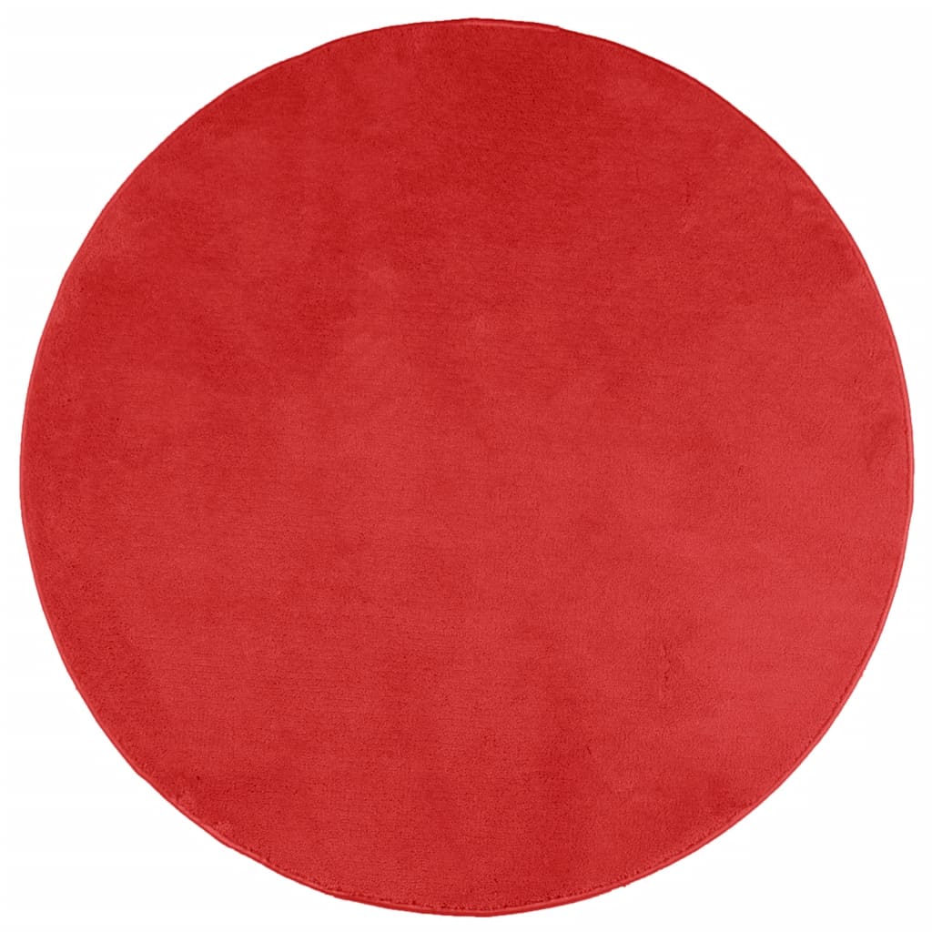 Vloerkleed OVIEDO laagpolig ø 80 cm rood