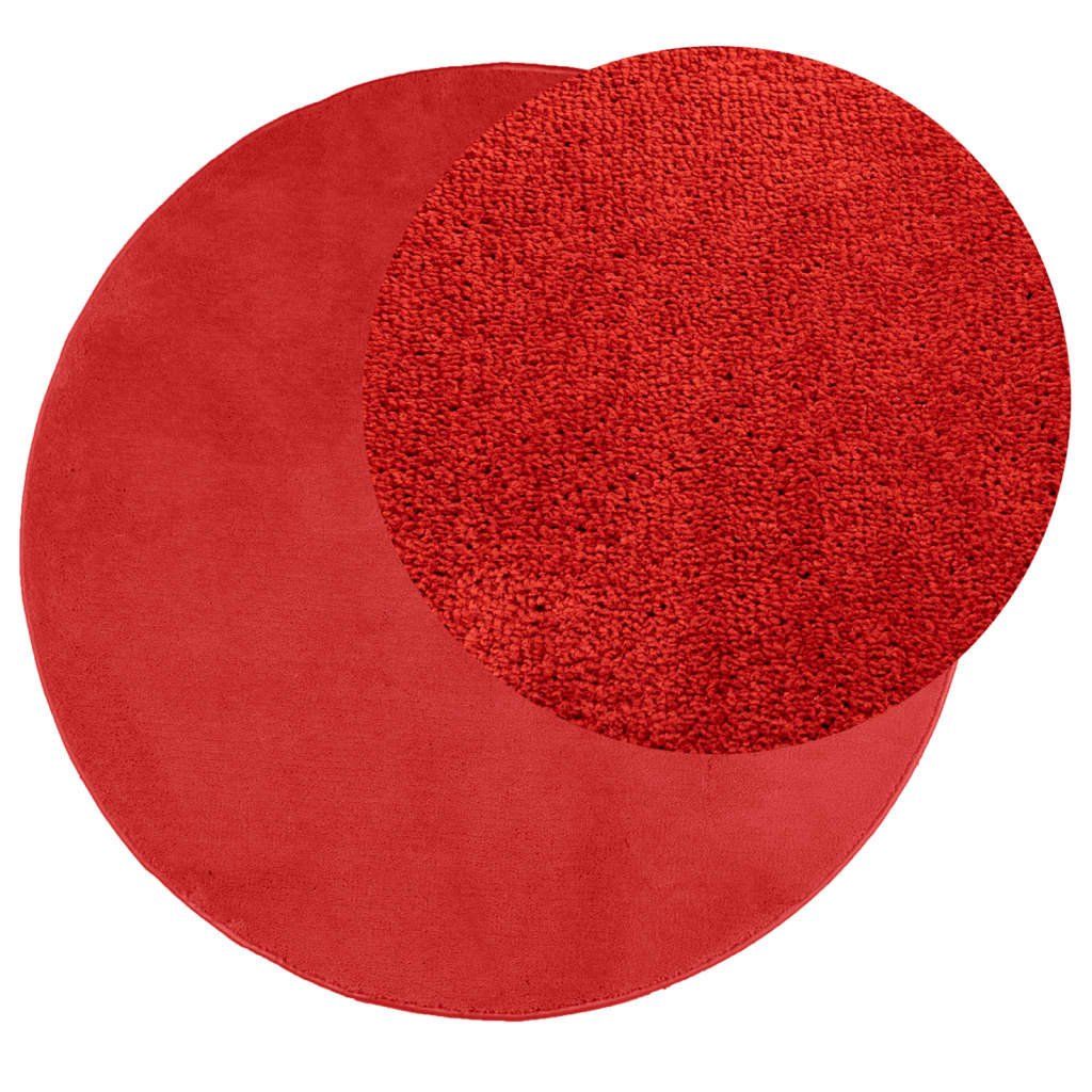 Vloerkleed OVIEDO laagpolig ø 80 cm rood