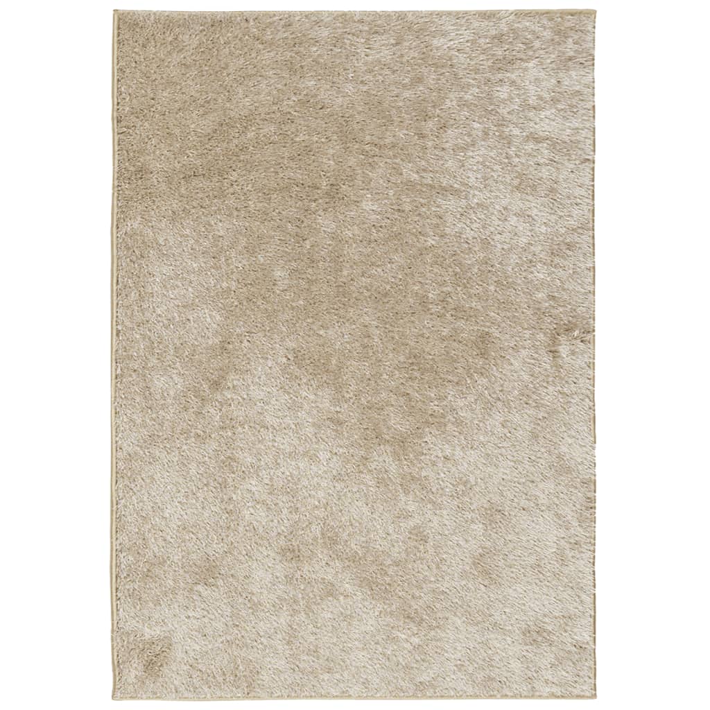 Vloerkleed ISTAN hoogpolig glanzend 120x170 cm beige