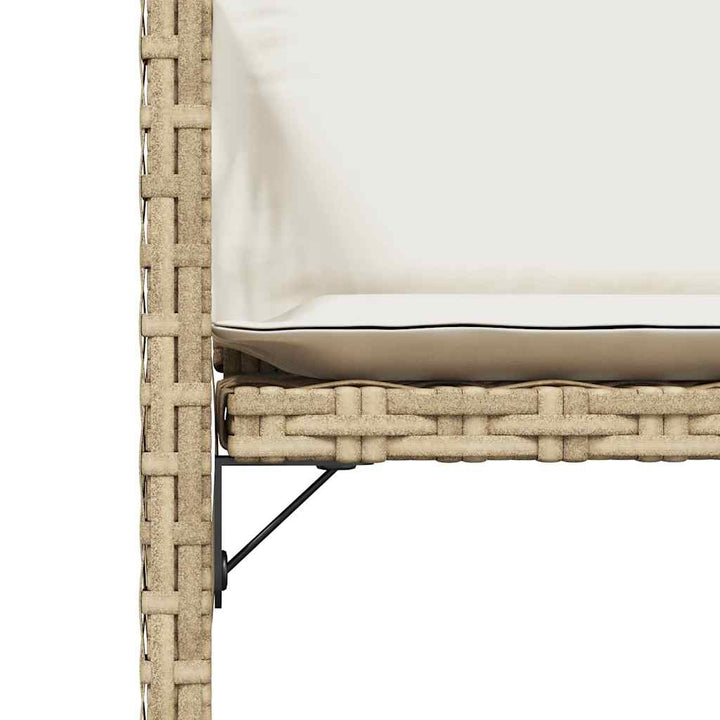 Tuinstoelen 4 st met kussens poly rattan beige