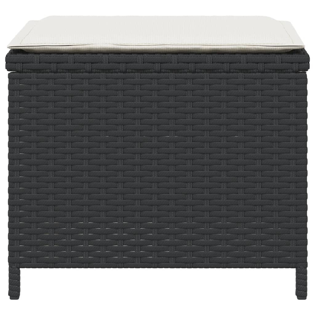 Tuinkrukken 4 st met kussens 41x41x36 cm poly rattan zwart