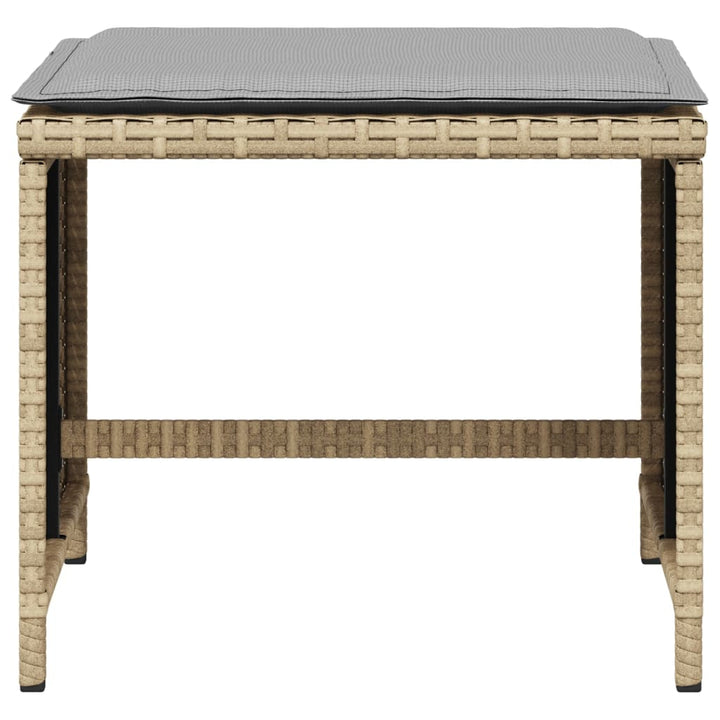 Tuinkrukken 4 st met kussens 41x41x36 cm poly rattan beige