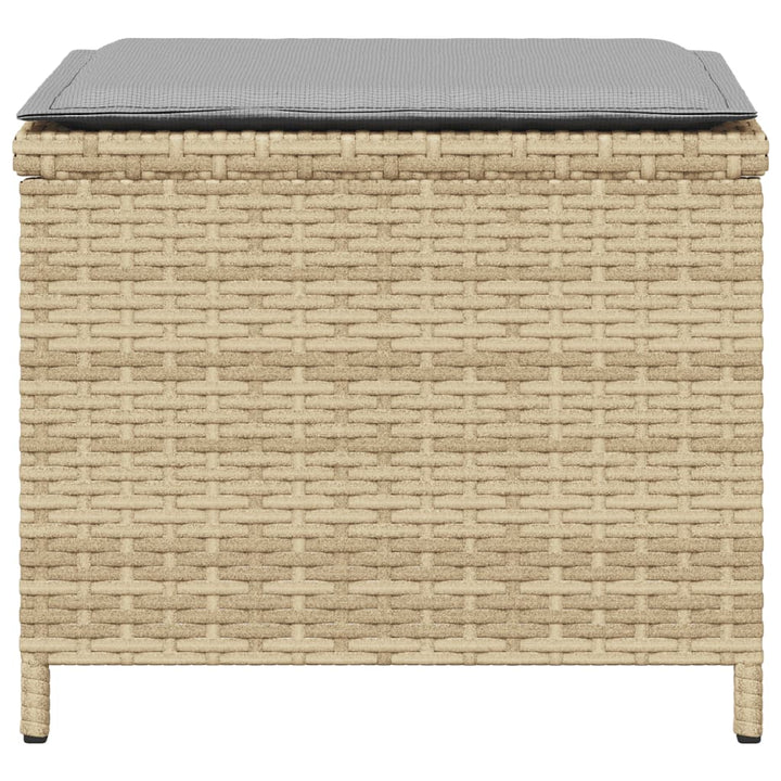 Tuinkrukken 4 st met kussens 41x41x36 cm poly rattan beige