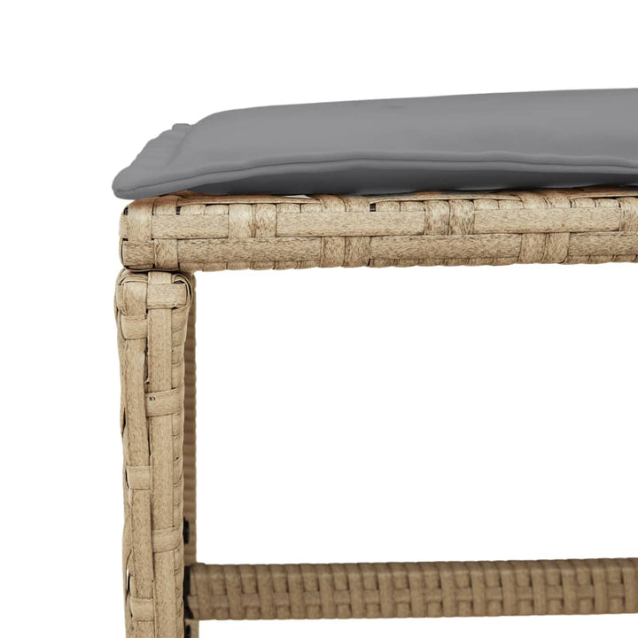 Tuinkrukken 4 st met kussens 41x41x36 cm poly rattan beige