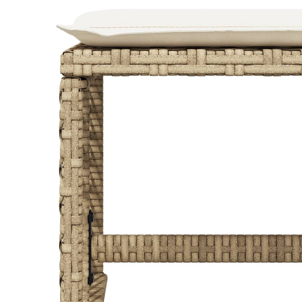 Tuinkrukken 4 st met kussens 41x41x36 cm poly rattan beige